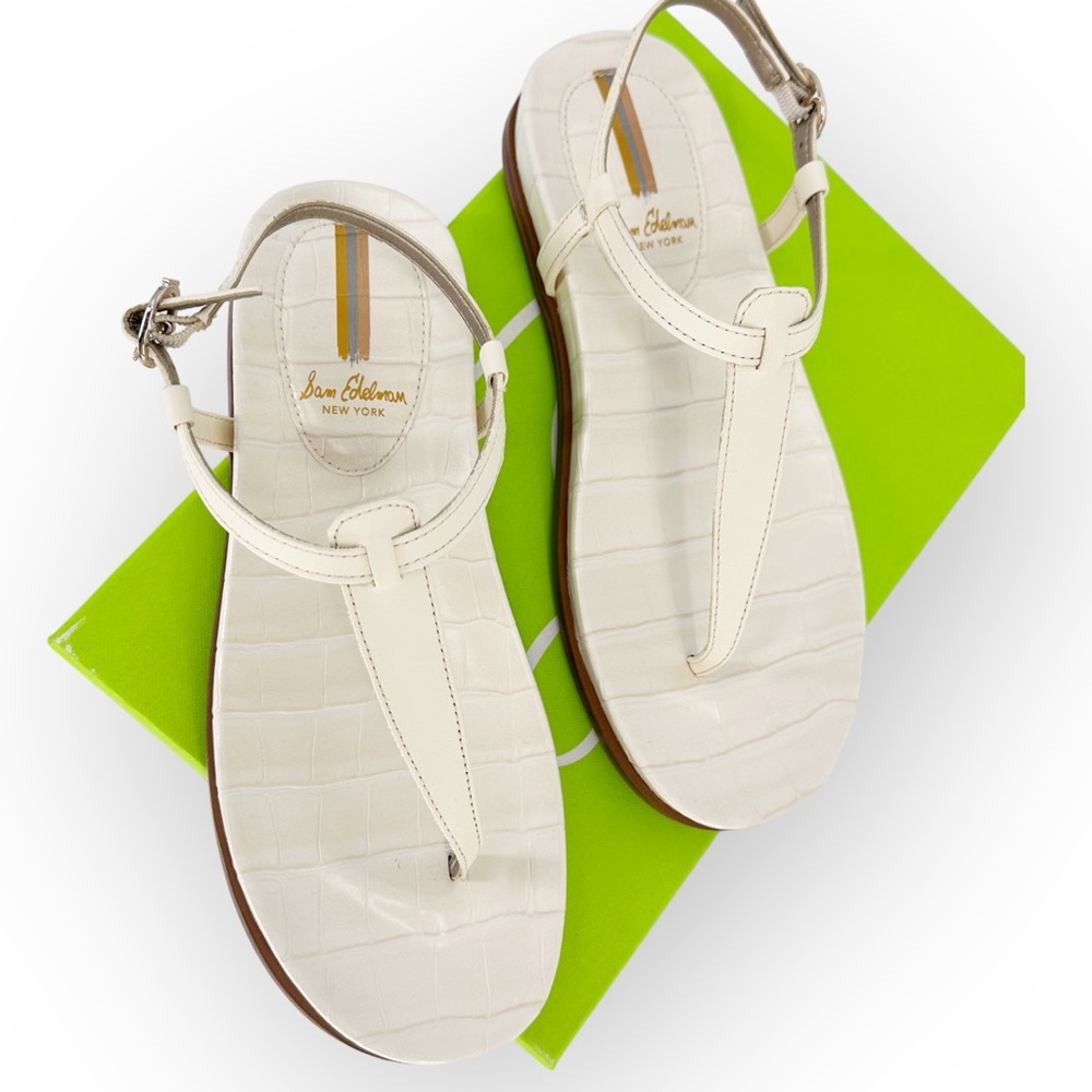 SAM EDELMAN Naomi Croc-Embossed NIB Sandal - size 6.5
